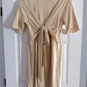 lululemon cotton wrap front t-shirt dress